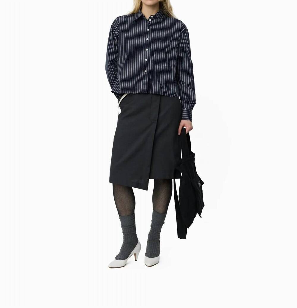 NEW MFPEN new format office stripe shirt in black